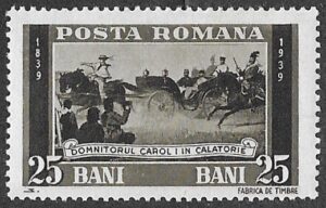 Romania. 1939 The 100th Anniversary of the Birth of King Carol I. King Karl I travelling. 25B. MNH. Cat Mi569