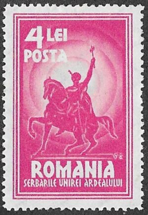 Romania. 1929 The 10th Anniversary of the Unification of Transylvania and Romania. 4L. Cat 357. MNH