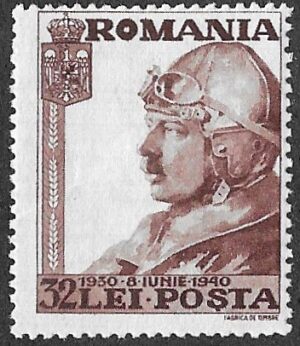 Romania. 1940 The 10th Anniversary of Carol´s Ascension to the Throne. 32l. MH. Cat Mi630