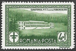 Romania. 1932 Sanatoriums for Post Workers. 4+1L. Cat 453. MNH