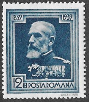 Romania. 1939 The 100th Anniversary of the Birth of King Carol I. King Karl I. 12l. MNH. Cat Mi580