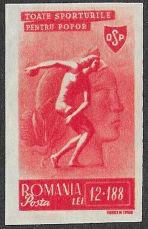 Romania. 1945 Sports. Discus throwing. 12+188L. MNH. Cat Mi879