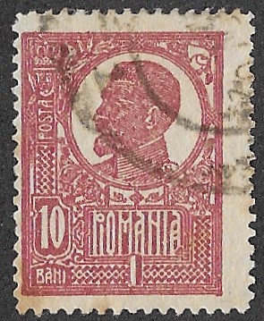 Romania. 1920 -1922 King Ferdinand I - Thick Grey War Paper or Ordinary Paper. 10B. Cancelled. Cat Mi253x