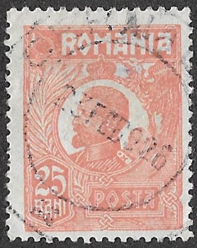 Romania. 1920 -1927 King Ferdinand I. 25B. Cancelled. Cat Mi268