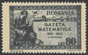 Romania. 1945 The 50th Anniversary of the Founding of Gazeta Matematica. 80L. MNH. Cat Mi901