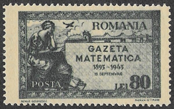 Romania. 1945 The 50th Anniversary of the Founding of Gazeta Matematica. 80L. MNH. Cat Mi901