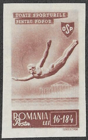 Romania. 1945 Sports. Diwing. 16+184L. MNH. Cat Mi880