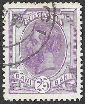 Romania. 1894 -1898 King Karl I. 25B. Watermarked. Cancelled. Cat Mi105