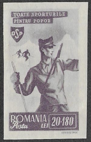 Romania. 1945 Sports. Biathlon. 20+180L. MNH. Cat Mi881