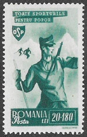 Romania. 1945 Sports. Biathlon. 20+180L. MNH. Cat Mi876