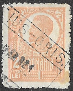 Romania. 1920 -1922 King Ferdinand I - Thick Grey War Paper or Ordinary Paper. 1L. Cancelled. Cat Mi259y