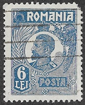 Romania. 1920 -1927 King Ferdinand I. 6L. Cancelled. Cat Mi281