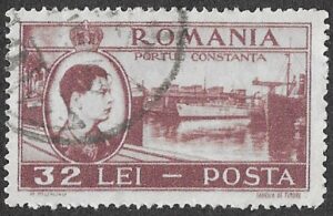 Romania. 1947 King Michael I and Landmarks. 32L. Cancelled. Cat Mi1075