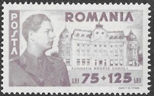 Romania. 1945 King Carol I Foundation. 75 + 125L. MNH. Cat Mi834