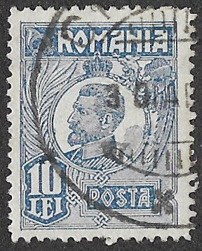 Romania. 1920 -1927 King Ferdinand I. 10L. Cancelled. Cat Mi285