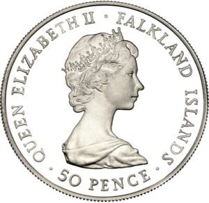 Falkland Islands. 1982. 550 Pence - Elizabeth II Liberation; Silver Proof Issue. Silver (.925). 22.28g. KM 18a. Rar. ind. 57