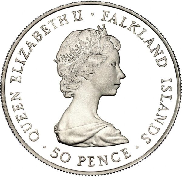 Falkland Islands. 1982. 550 Pence - Elizabeth II Liberation; Silver Proof Issue. Silver (.925). 22.28g. KM 18a. Rar. ind. 57