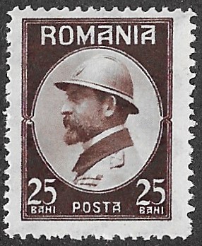 Romania. 1922 Coronation of the King. King Ferdinand I. 25B. MNH. Cat Mi287