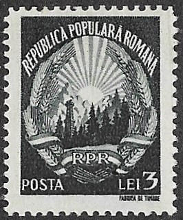 Romania. 1949 Coat of Arms. 3L. MNH. Cat Mi1183