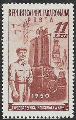 Romania. 1951 Industry and Agriculture Exhibition. 11L. MNH. Cat Mi1252a