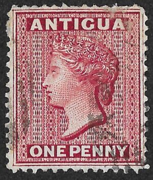 Antigua. 1884 -1885 Queen Victoria. 1p. Cancelled. SG25