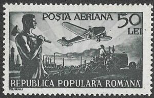 Romania. 1948 Science and Transportation. Airpost. 50L. MNH. Cat Mi1163