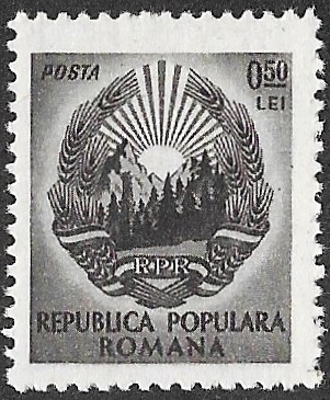 Romania. 1950 Coat of Arms. 0.5L. MNH. Cat Mi1210