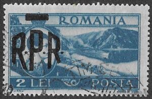 Romania. 1948 King Michael I and Landmarks Stamps of 1947 Overprinted "RPR". 2L. Cancelled. Cat Mi1108