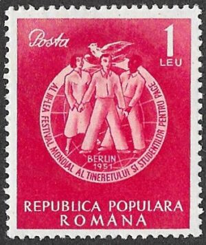 Romania. 1951 Youth Festival, Berlin. 1L. MNH. Cat Mi1264