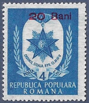 Romania. 1952 Labour Day Stamps of 1951 Surcharged. 20B over 4L. MNH. Cat Mi1344