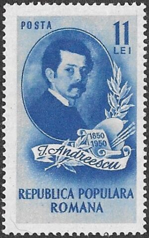 Romania. 1950 The 100th Anniversary of the Birth of Ion Andrescu, 1850-1882. 11L. MNH. Cat Mi1203