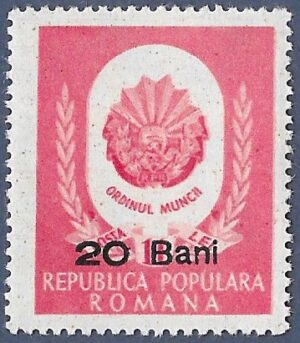 Romania. 1952 Labour Day Stamps of 1951 Surcharged. 20B over 11L. MNH. Cat Mi1345