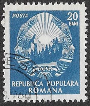 Romania. 1952 Coat of Arms - White Inscription. 20B. Cancelled. Cat Mi1374