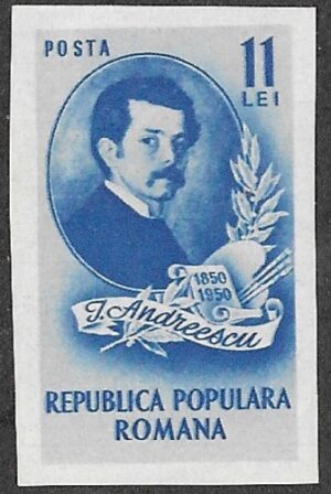 Romania. 1950 The 100th Anniversary of the Birth of Ion Andrescu, 1850-1882. 11L. MNH. Cat Mi1202