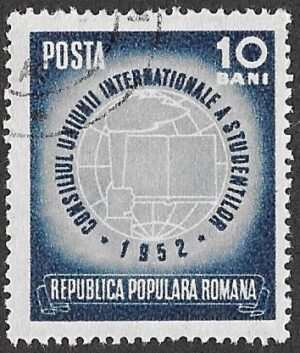 Romania. 1952 Congress of the International Student Union. 10B. Cancelled. Cat Mi1404