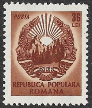 Romania. 1950 Coat of Arms. 36L. MNH. Cat Mi1224