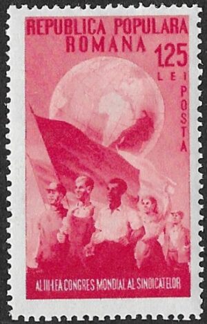 Romania. 1953 The 3rd International Trade Union Congress. 1.25L. MNH. Cat Mi1457