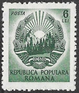 Romania. 1950 Coat of Arms. 6L. MNH. Cat Mi1216