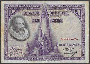 Spain 1928. 100 Pesetas. VF. Cat P76. B003. Rar.ind.14