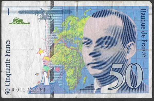 France. 1993. 50 Francs - Saint-Exupéry. F. Cat P157. B004. RI.19