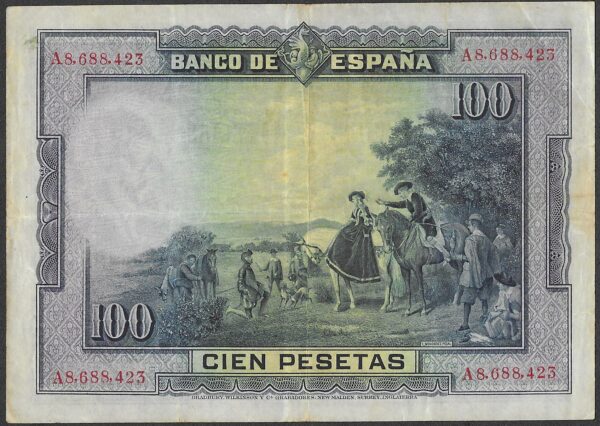 Spain 1928. 100 Pesetas. VF. Cat P76. B003. Rar.ind.14