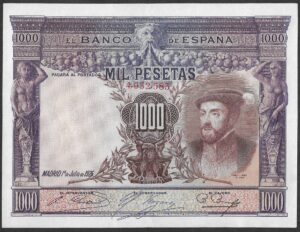 Spain. 1925. 1000 Pesetas. AU. Cat 204767. B011. RI.37