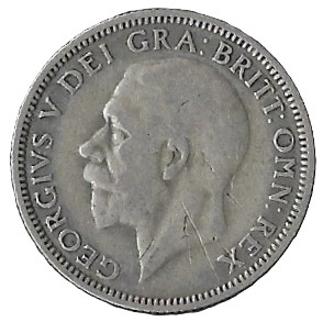 United Kingdom. 1929. 1 Shilling - George V 4th type. Silver (.500). VF. 5.54g. KM 833. C019. RI. 5