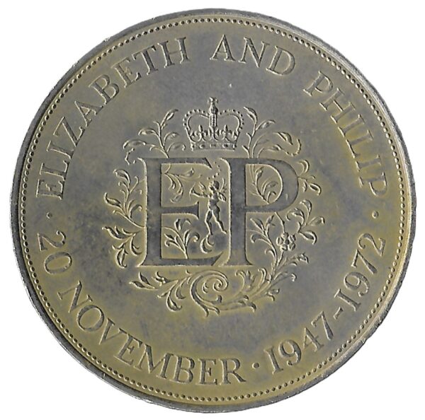 United Kingdom. 1972. 25 New Pence - Elizabeth II Silver Wedding. Copper-Nickel. AU. 28.40g. KM917. C024. RI.6