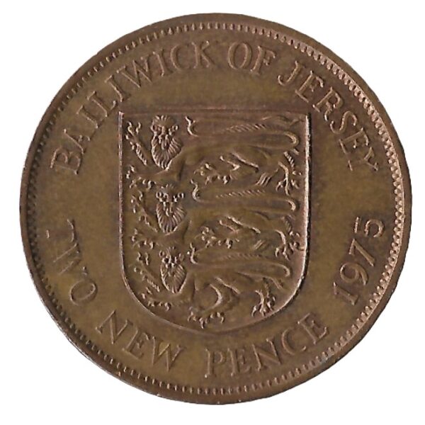 Jersey. 1975. 2 New Pence - Elizabeth II 2nd portrait. Bronze. VF. 7.13g. KM31. C034. RI.6