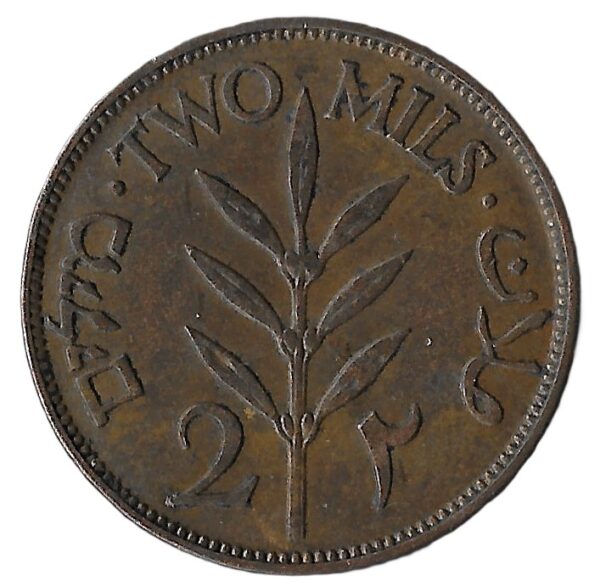 Israel. British Palestine. 1927. 2 Mils. Bronze. AU. 7.79g. KM2. C043. RI.6