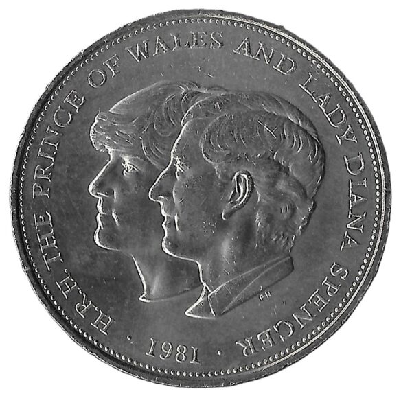 United Kingdom. 1981. 25 New Pence - Elizabeth II Royal Wedding. Copper-Nickel. XF. 28.28g. KM925. C050. RI.5