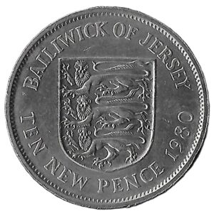 Jersey. 1980. 10 New Pence - Elizabeth II 2nd portrait. Copper-Nickel. XF. 11.45g. KM33. C059. RI.6