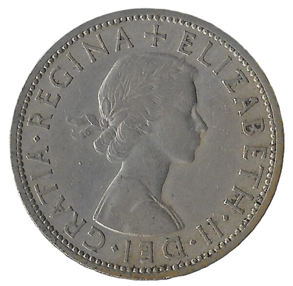 United Kingdom. 1957. ½ Crown - Elizabeth II 1st portrait; no 'BRITT:OMN'. Copper-Nickel. VF. 14.13g. KM907. C061. RI.4