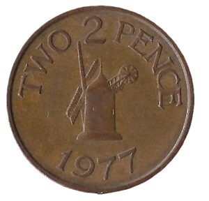 United Kingdom. Guernsey. 1977. 2 Pence - Elizabeth II. Bronze. XF. 7.15g. KM28. C071. RI.7